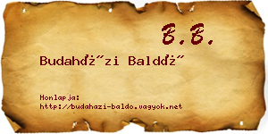 Budaházi Baldó névjegykártya